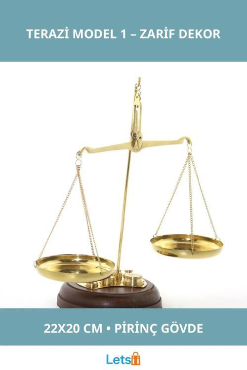 Nostaljik Pirinç Terazi 22x20 cm Dekoratif Obje