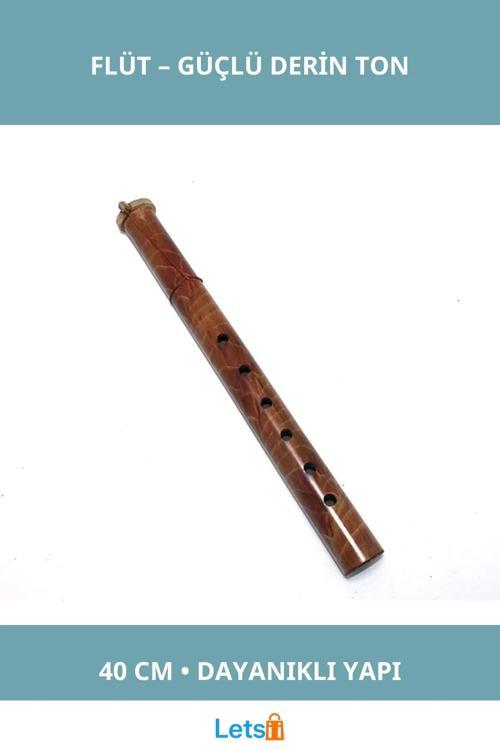 Doğal Bambu Flüt Büyük Boy 40 cm No 2 Müzik Aleti