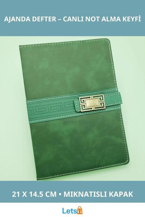 Şık Yeşil Renk Tarihsiz Ajanda Defter A5 Boyut