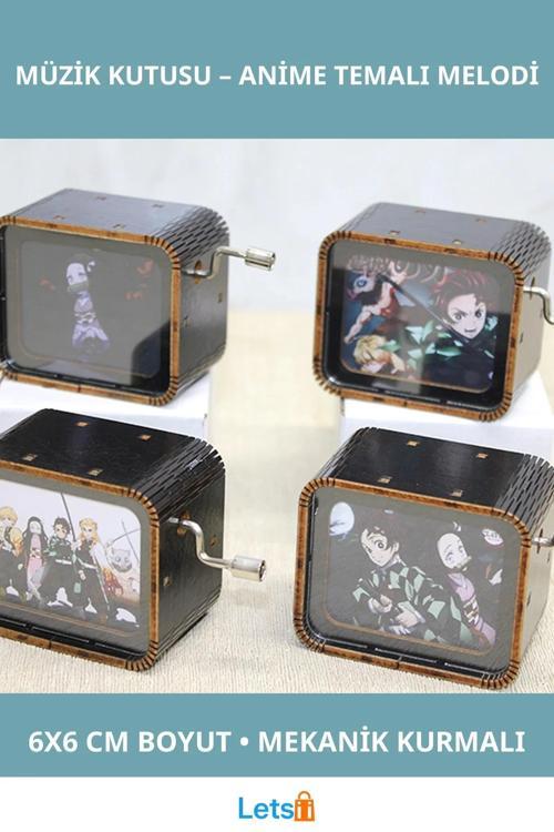 Demon Slayer Temalı Ahşap Müzik Kutusu 6x6 cm
