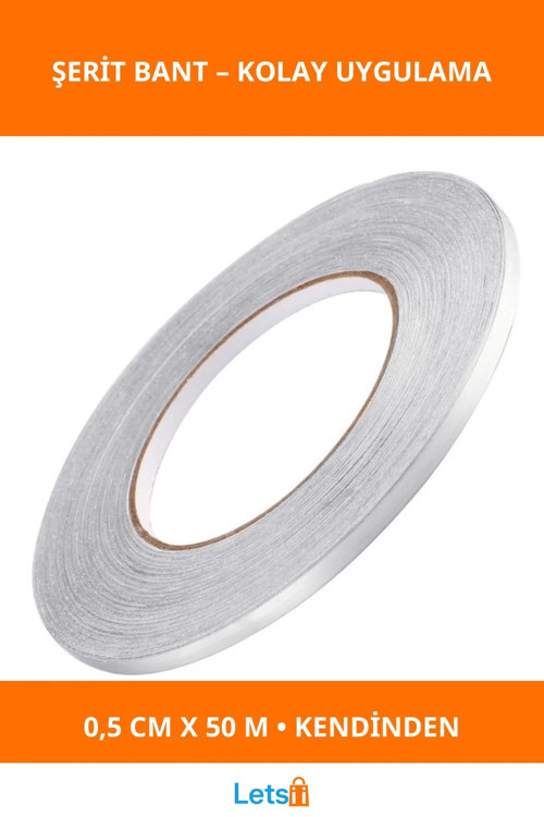 Kendinden Yapışkanlı Çok Amaçlı Gri Fayans Arası Şerit Bant 0.5 cm 50 Metre