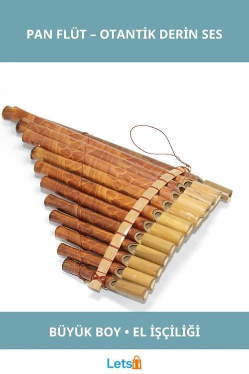 Doğal Bambu Malzemeden Üretilmiş Büyük Pan Flüt