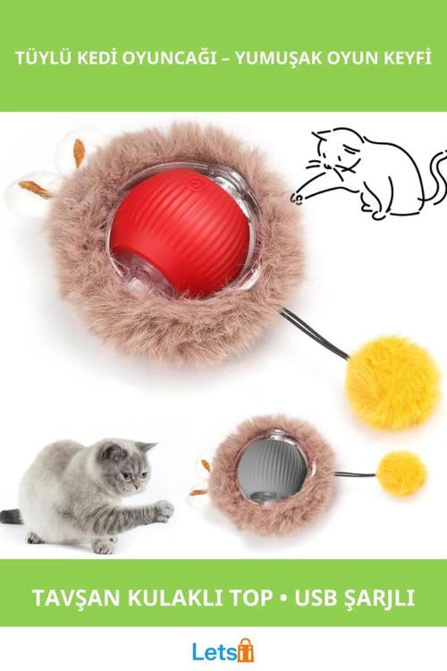 Tüylü Şarjlı Kedim Oynamayı Seven Eğlenceli Oyuncak
