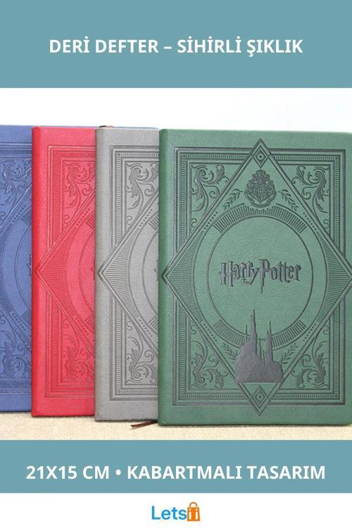 Harry Potter Temalı Deri Defter 21x15 cm Renkli