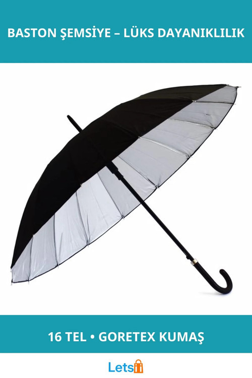Lüks Dayanıklı Goretex 16 Telli Baston Şemsiye