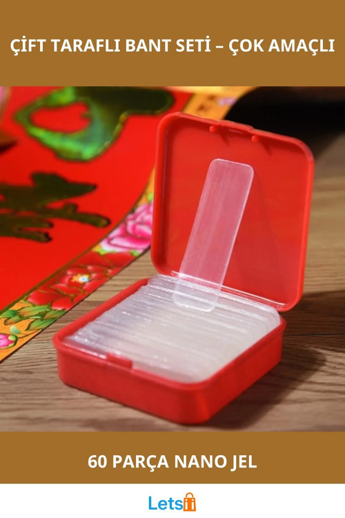 Nano PU Jel Çift Taraflı Yıkanabilir Bant 60 Parça