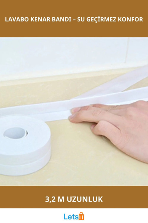 Beyaz Su Sızdırmaz Lavabo Kenar Bandı 3.2m