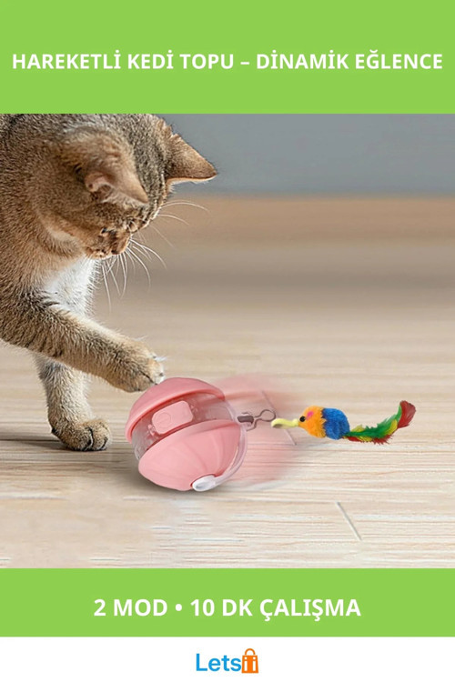 Şarjlı Hareketli Kedi Topu Oyuncak Akıllı Modlu Eğlence