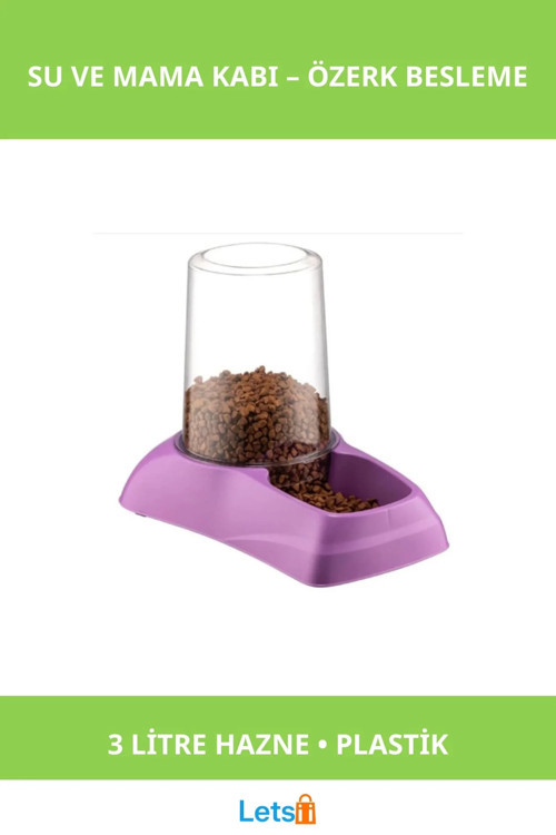 3 Litre Hazneli Su ve Mama Kabı Kedi ve Köpek İçin