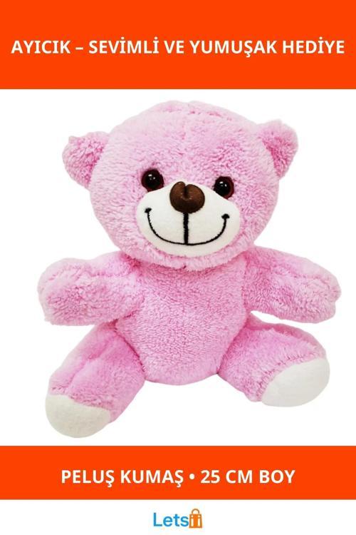 Pembe Yumuşak Peluş Ayıcık 25 cm Sevimli Oyuncak