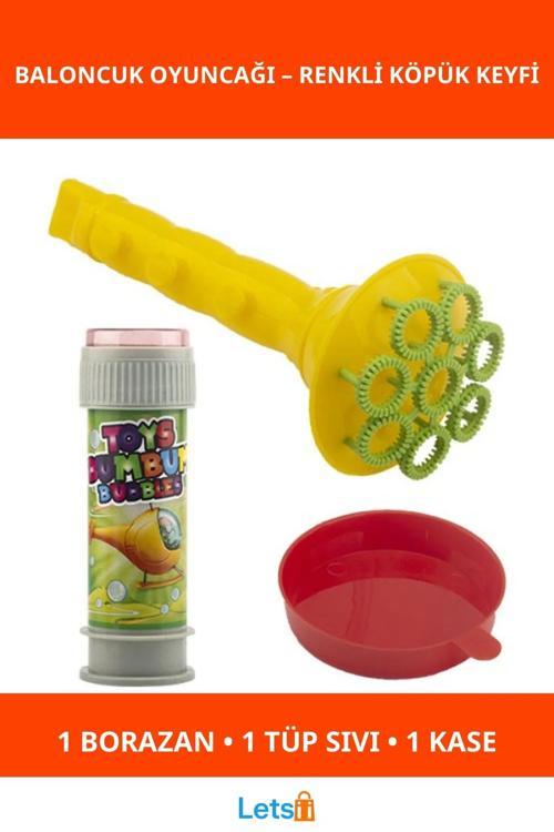 Renkli Borazan Baloncuk Oyuncağı Çocuklar İçin Eğlenceli Oyun