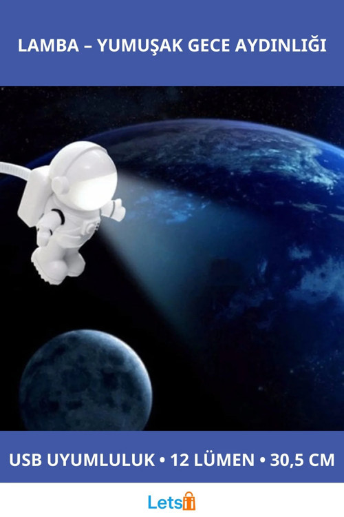 USB Astronot Lamba Eğlenceli Gece Işığı