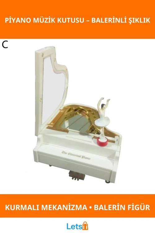 Balerin Figürlü Piyano Müzik Kutusu Nostaljik Ev Dekoru