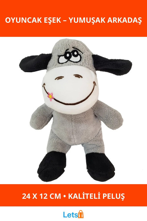 Yumuşak Peluş Sevimli Oyuncak Eşek 24x12 cm
