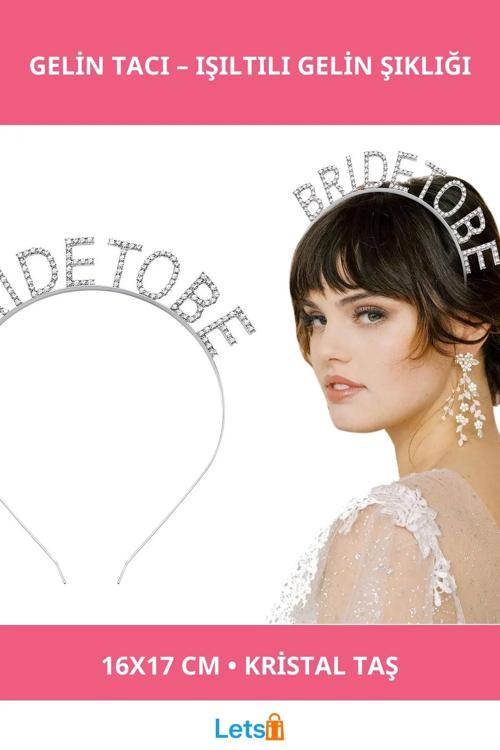 Gümüş Kaplama Kristal Taşlı Bride To Be Gelin Tacı