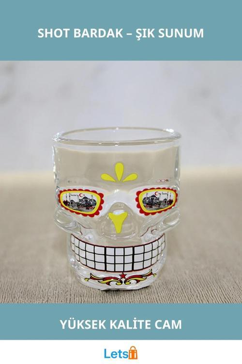 İstanbul Temalı Estetik Kurukafa Cam Shot Bardak