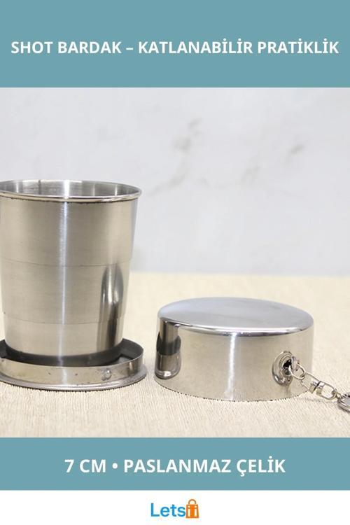 Katlanabilir Paslanmaz Çelik 7 cm Shot Bardak