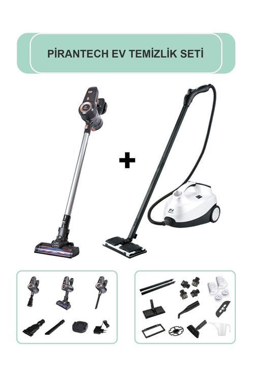 ES92 Şarjlı Dikey Süpürge / CB-107C Buharlı Temizlik Makinası (Ev Temizlik Seti)