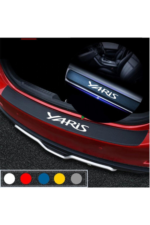 Toyota Yaris İçin Özel Uyumlu Aksesuar Oto Bagaj Ve Kapı Eşiği Özel Sticker Seti Karbon