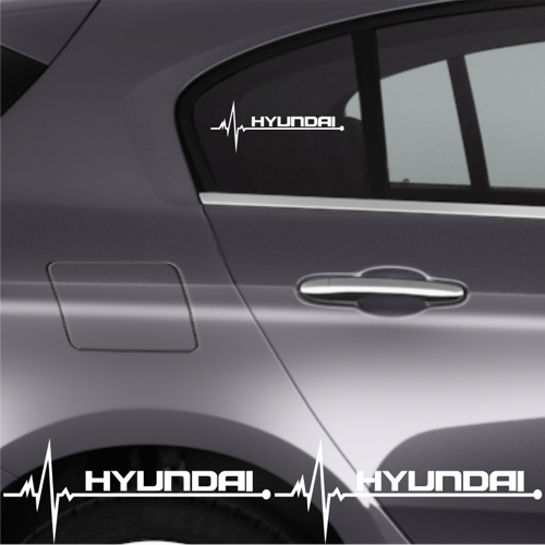 Hyundai Sonata İçin Özel Uyumlu Aksesuar Oto Ritim Özel Sticker 2 Adet 20*9 Cm