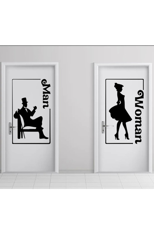 Man-Women Tuvalet-Wc Kapı Özel Sticker