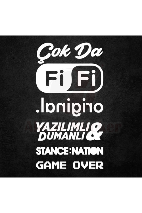 Oto Arka Cam Özel Sticker Model 10 Beyaz 20*38 Cm
