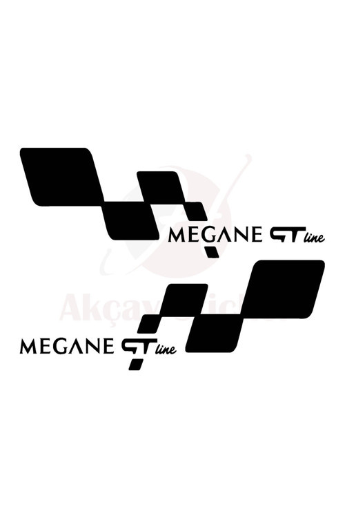 Renault Megane Gt Line Kapı Altı Sag Sol Takım Set Oto Özel Sticker Siyah 40*15 Cm
