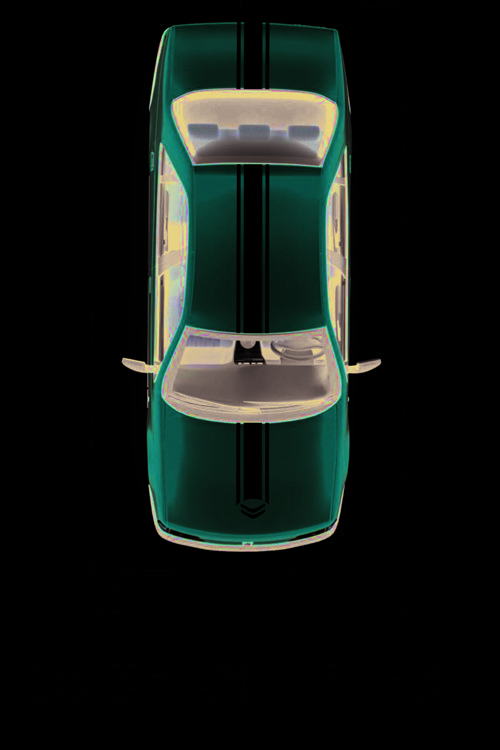 Citroen İçin Özel Uyumlu Aksesuar Kaput-Tavan-Bagaj Çift Şerit Oto Özel Sticker 3 Parça Beyaz 20*120 Cm-20*100 Cm-75*20 Cm