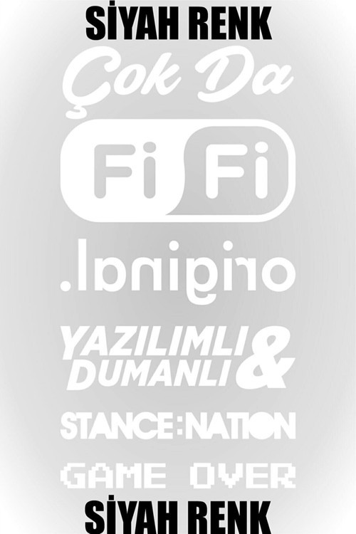 Oto Arka Cam Özel Sticker Model 36 Siyah 20*35 Cm