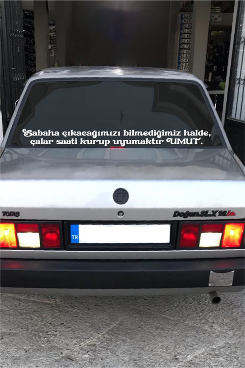 Oto Cam Yazı Sözleri Ticari-Servis-Dolmuş-Panelvan Uzun Özel Sticker Model 15