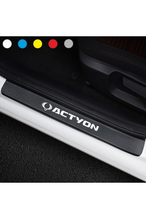 Ssangyong Actyon İçin Özel Uyumlu Aksesuar Oto Kapı Eşiği Özel Sticker Karbon 4 Adet