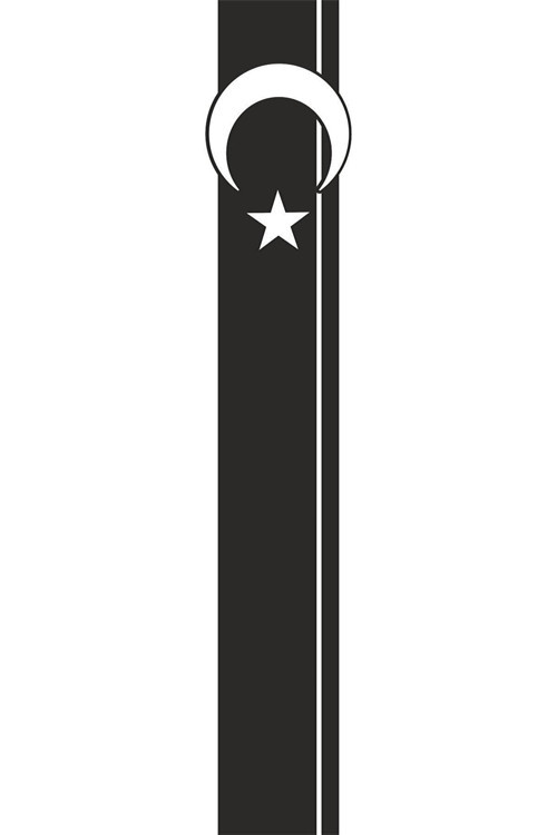 Ay Yıldız Kaput Şerit Oto Özel Sticker Siyah 100*20 Cm