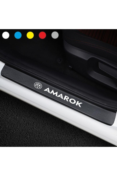 Volkswagen Amarok İçin Özel Uyumlu Aksesuar Oto Kapı Eşiği Özel Sticker Karbon 4 Adet