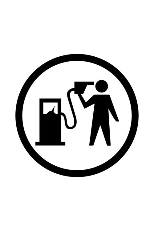 Benzin Yakıt Deposu Oto Özel Sticker Siyah 13*13 Cm
