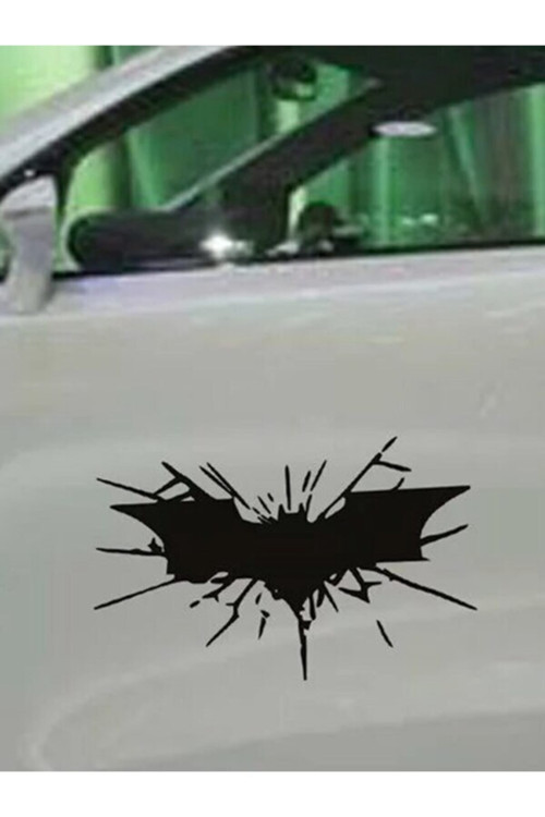 Yarasa Tasarımlı Baskı Çıkarılabilir Su Geçirmez Oto Özel Sticker Siyah 20*6 Cm