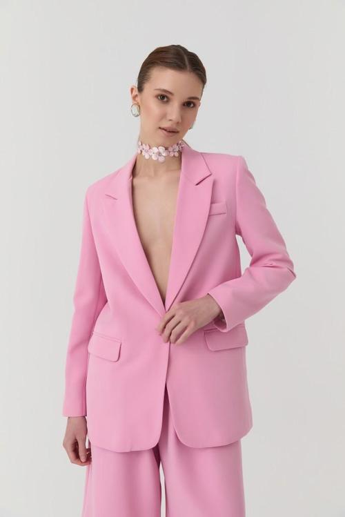 Quzu Blazer Ceket Pembe