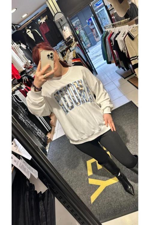 QUZU LEOPAR NAKIŞ AMOUR BASKILI SWEAT