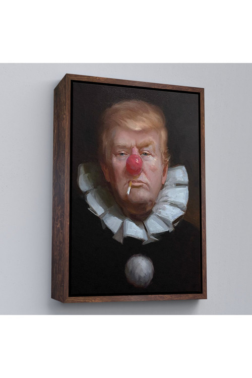 Çerçeveli Palyaço Donald Trump Tablo-7849