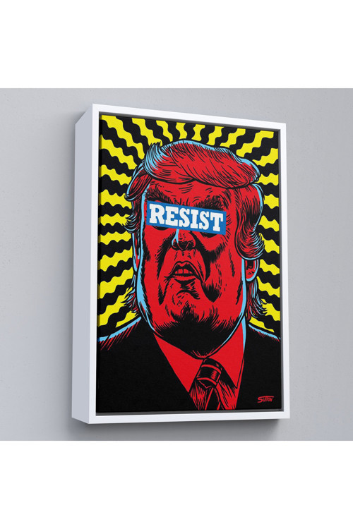 Çerçeveli Irkçı Donald Trump Racism Tablo-7679