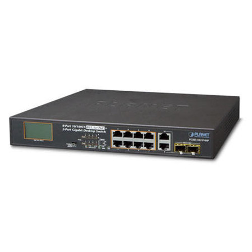 PL-FGSD-1022VHP 8 Port 10/100TX PoE+ 2 Port Gigabit 2 Port SFP 120W PoE Switch