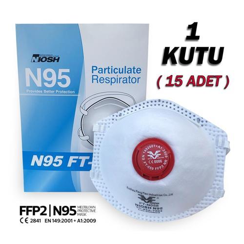 FFP2 Ventilli Konik Katlanabilir N95 Toz Maskesi 1 Kutu 15 Adet