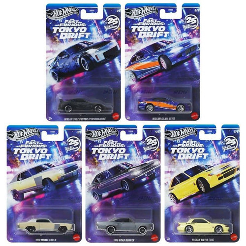 Fast & Furious Tokyo Drift Silver Series 5’li Diecast Set – 1:64 Model Arabalar