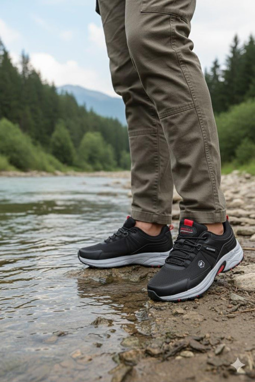 2709 Wks Siyah Kırmızı Rahat Outdoor Ayakkabı Erkek Ayakkabı