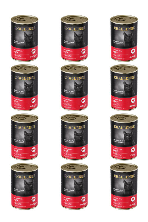 Sığır Etli Yetişkin Kedi Konservesi 400 grX12Adet