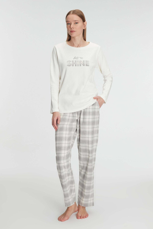 Anıl Uzun Kol Pamuklu Kışlık Pijama Takımı