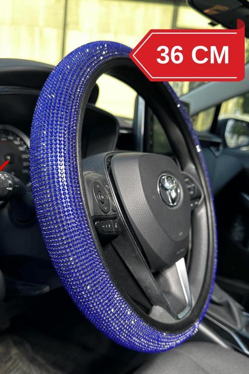 36 Cm Mavi Full Pırlanta Direksiyon Kılıfı