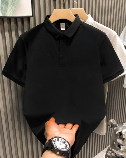Yakası Düğmeli Yakalı Pike Düz TShirt