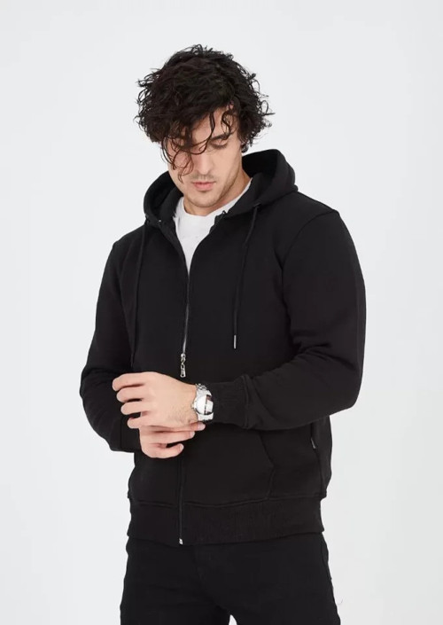 Unisex Tam Fermuarlı Kapşonlu SweatShirt