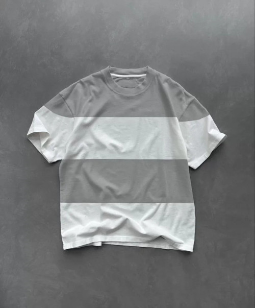 Unisex Bisiklet Yaka Parçalı TShirt