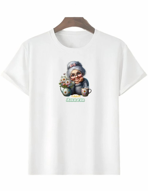 Anneler Gününe Özel Tasarım Canım Annem Baskılı Tshirt